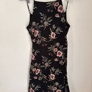 Black and Pink Sleeveless Halter Sheath Dress